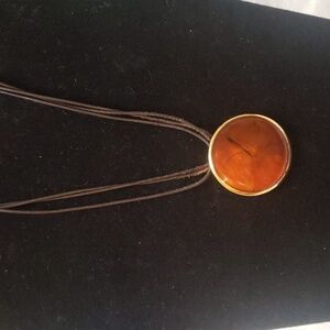 MONET Bundle Vintage Gold-Tone Pendant / Beautiful Blue Glass Stretch Bracelet